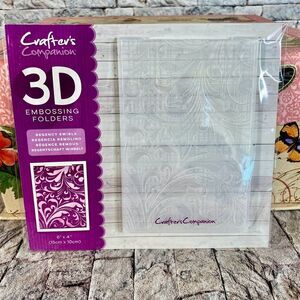 Crafters Companion 3D Embossing Folder 6" x 4" Regency Swirls Design Card Making